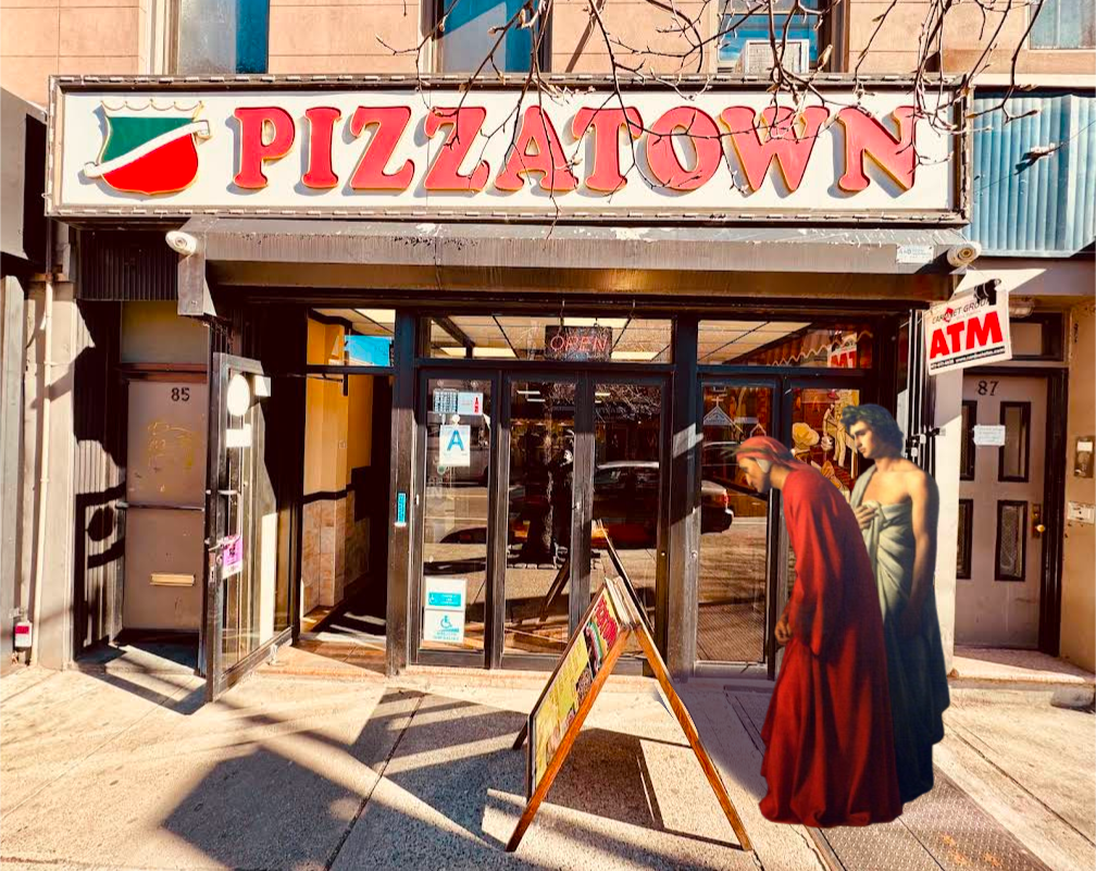 Dante and Virgil at Pizzatown